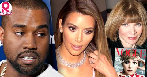 //kanye west fumes anna wintour vogue lena dunham vogue cover refuse put wife kim kardashian wide