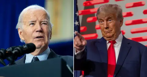 Composite photo of Joe Biden and Donald Trump