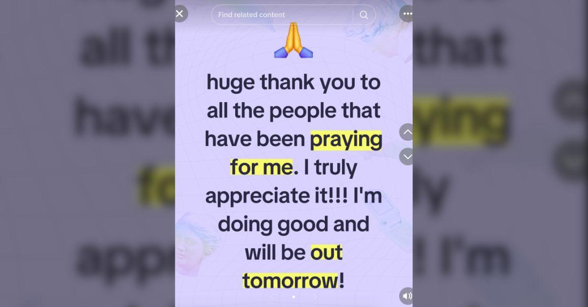 Image of He updated fans, sharing that he was in recovery.