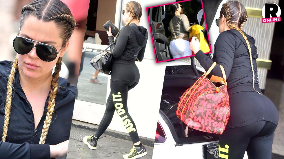 Khloe Kardashian Butt Kim Booty Battle Yoga Pants