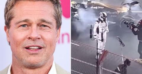 Split photos of Brad Pitt.