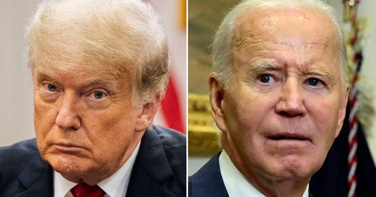 Split photo of Donald Trump and Joe Biden.