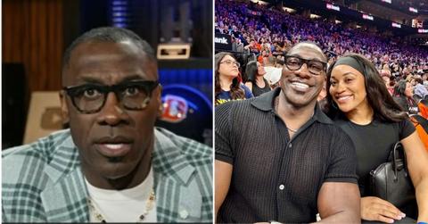 Split photo of Shannon Sharpe, Shannon Sharpe and Kayla Sharpe