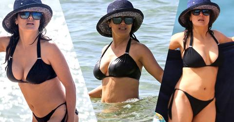 Salma Hayek Bikini Photos On Yacht In Hawaii