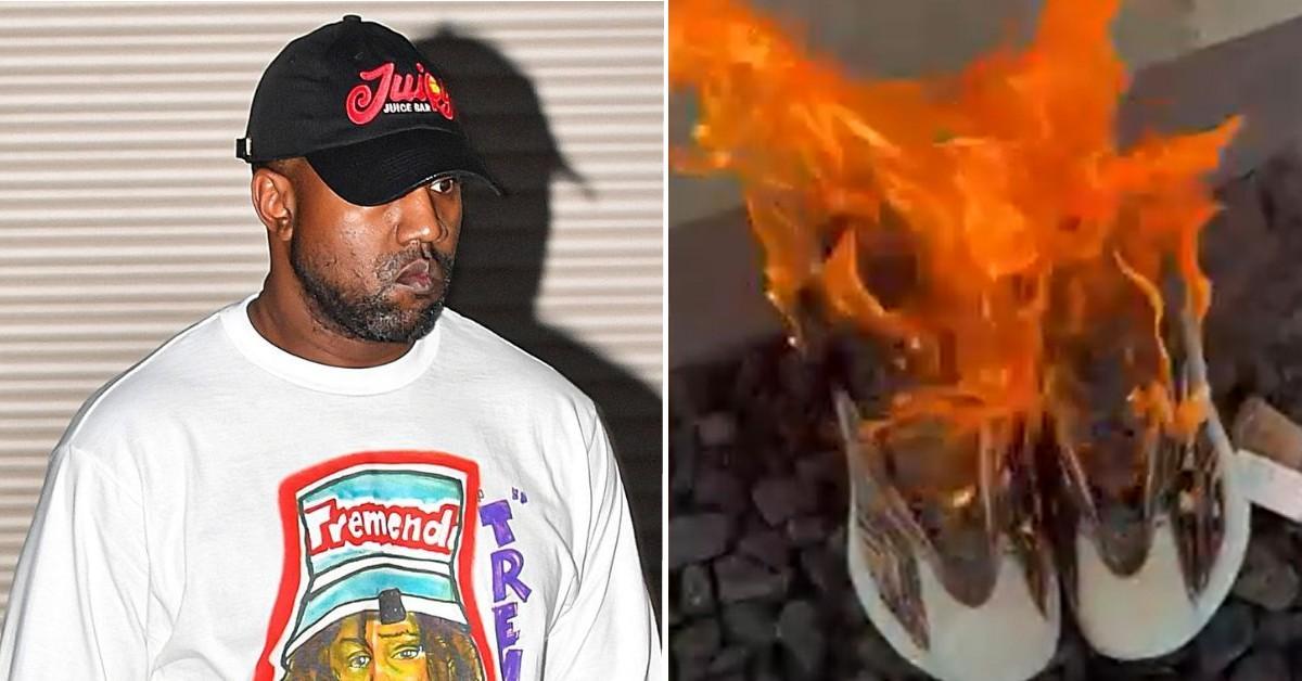 Kanye West's Yeezys Torched: $15K Worth Of Shoes Set On Fire