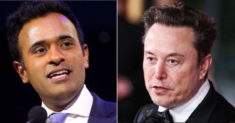 Composite photo of Elon Musk and Vivek Ramaswamy