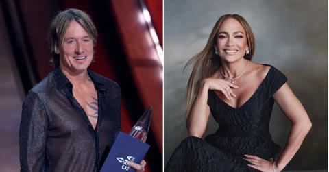 Split photos of Keith Urban and Jennifer Lopez