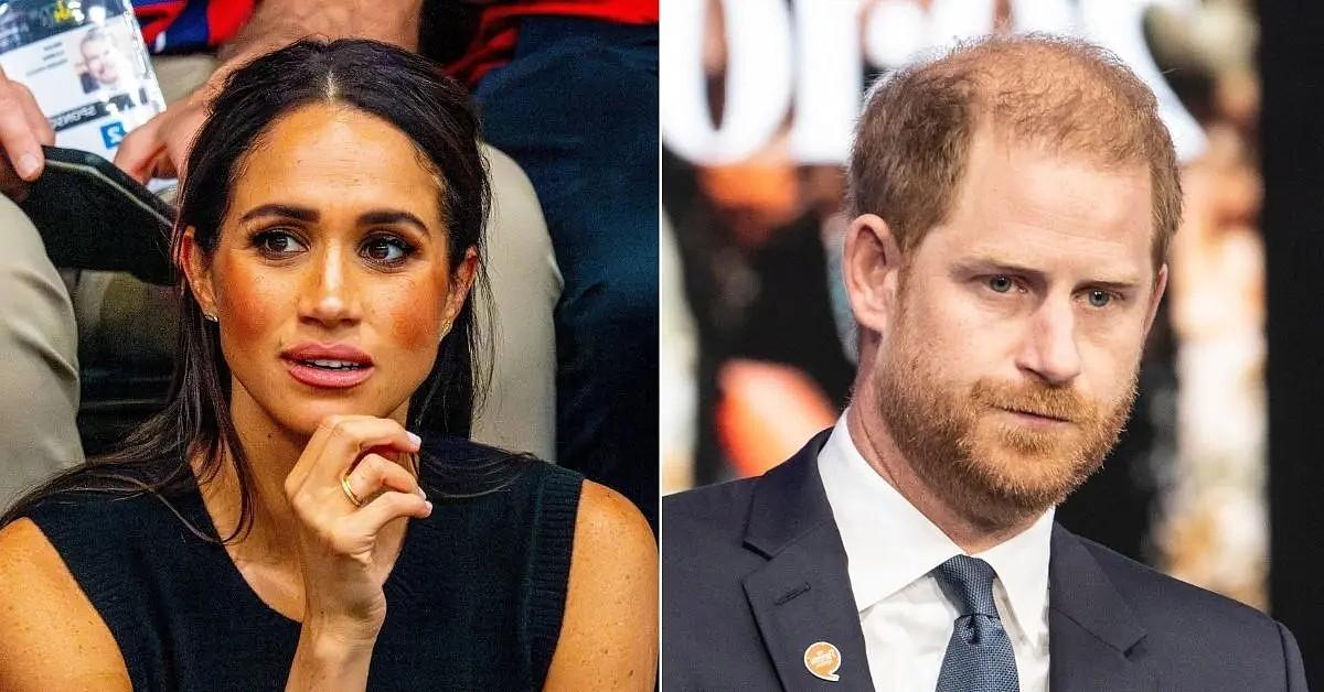 Split photo of Meghan Markle and Prince Harry