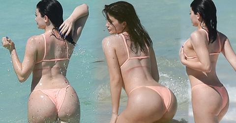 kylie jenner butt thong sexy photoshoot beach body birthday