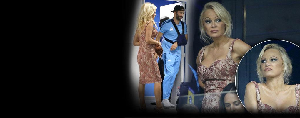 Pamela Anderson Adil Rami soccer match