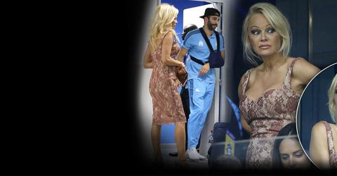 Pamela Anderson Adil Rami soccer match