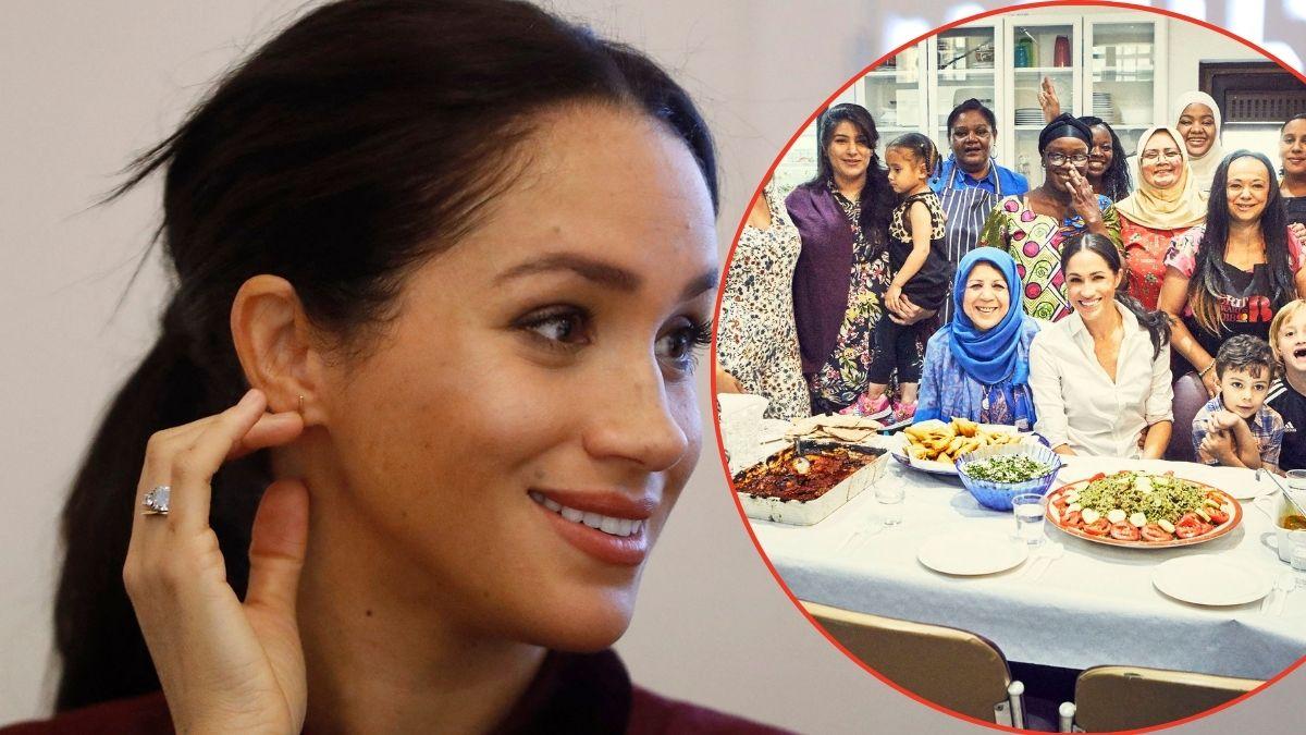 Photo of Meghan Markle with women in the Hubb Community Kitchen