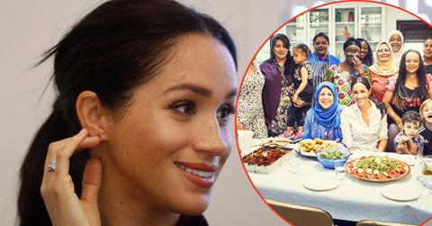 Photo of Meghan Markle with women in the Hubb Community Kitchen