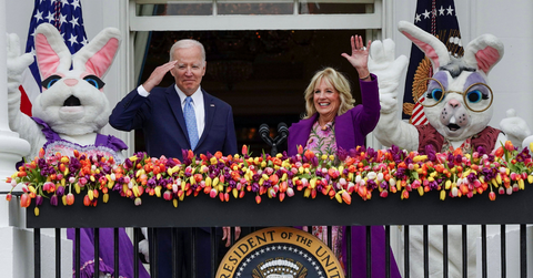 White House Staffer Dressed As Easter Bunny Blocks Biden From Question
