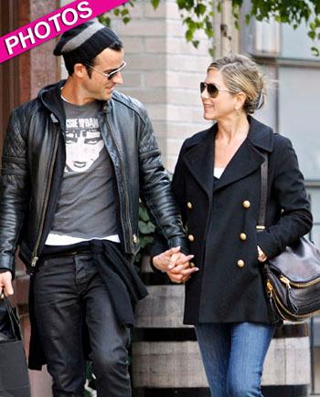 Jennifer Aniston and Justin Theroux sizzle in matching leather on