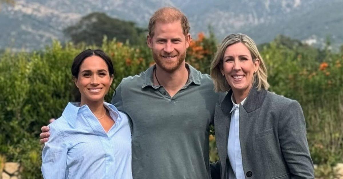 picture of Meghan Markle, Prince Harry and Clare Smyth