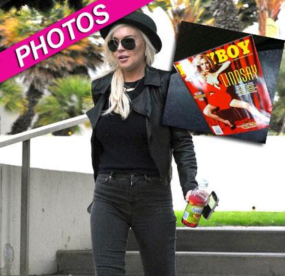 Lindsay Lohan Out 'N' About, As Playboy Cover Leaks Online