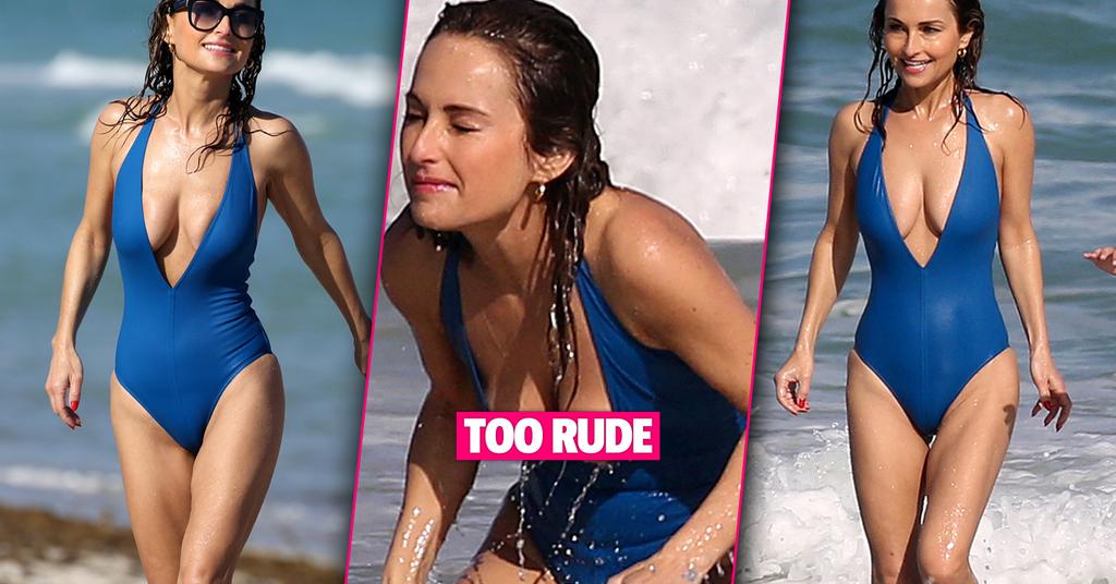 Giada De Laurentiis Boobs Pop Out Of Her Swimsuit In Miami Beach Photos