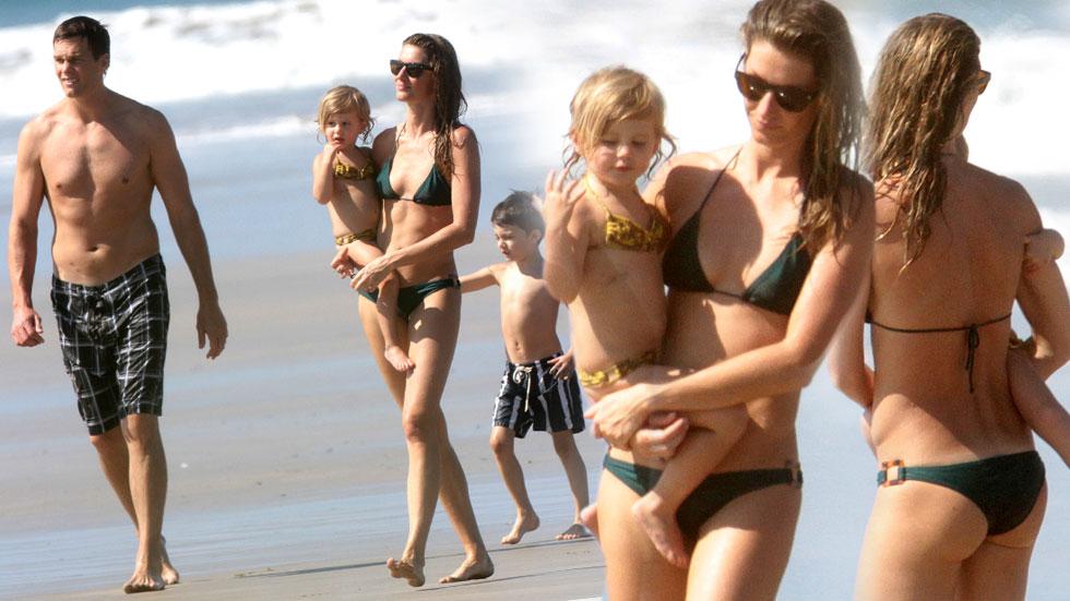 Gisele Bundhen Bikini -- Family Beach Day In Costa Rica