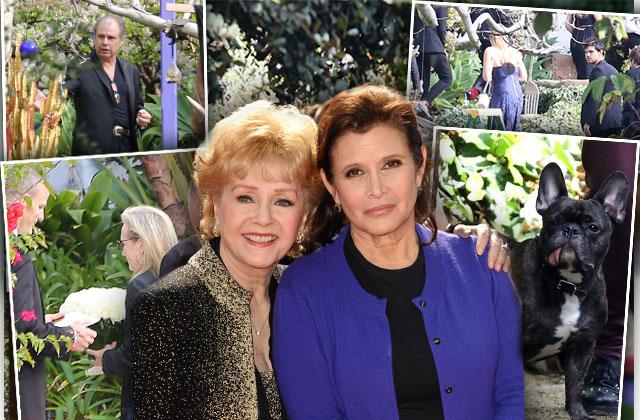 carrie fisher debbie reynolds funeral memorial celebrity arrivals