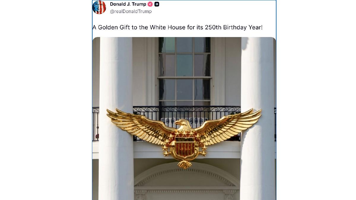 The image of golden eagle was reportedly generated by AI.