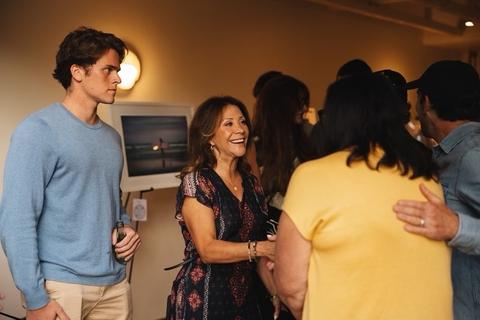 actress comedian cheri oteri mingles with guests at a special art exhibit celebration at the third annual solento surf festival in encinitas ca