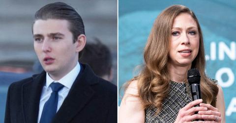 split image of Barron Trump and Chelsea Clinton