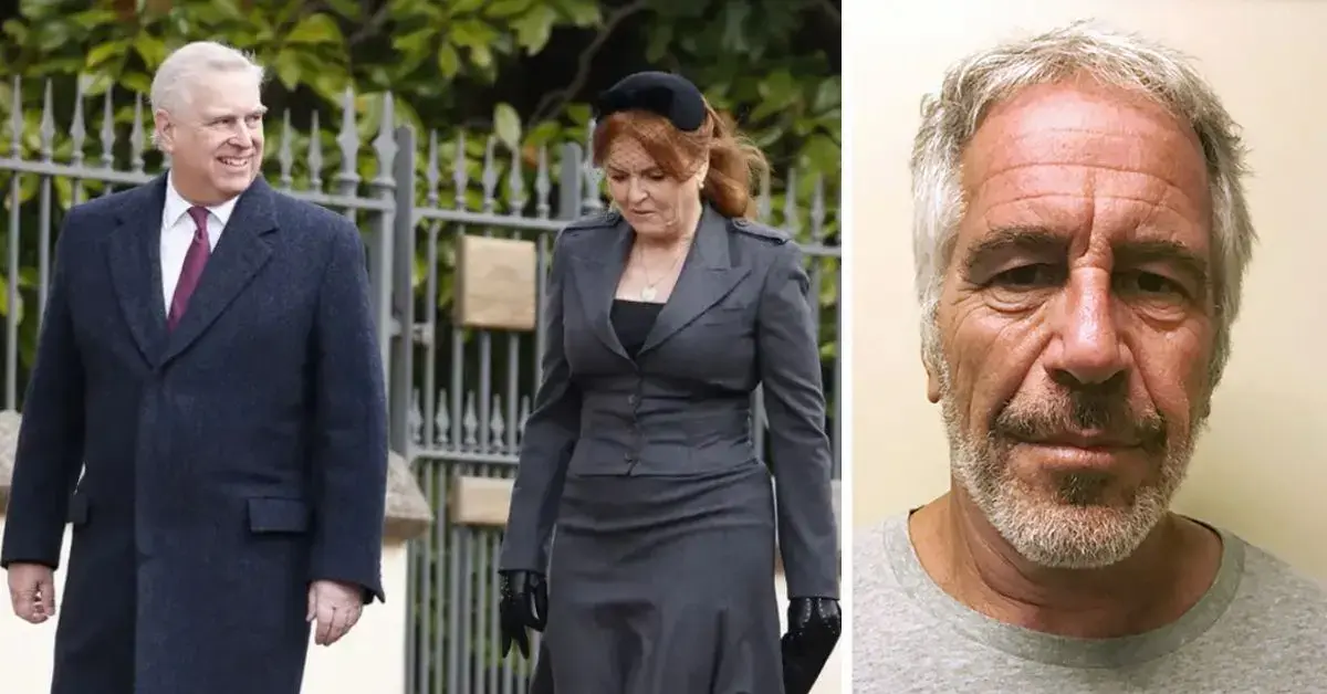 Split Photo of  Jeffrey Epstein, Andrew Windsor and Sarah Ferguson