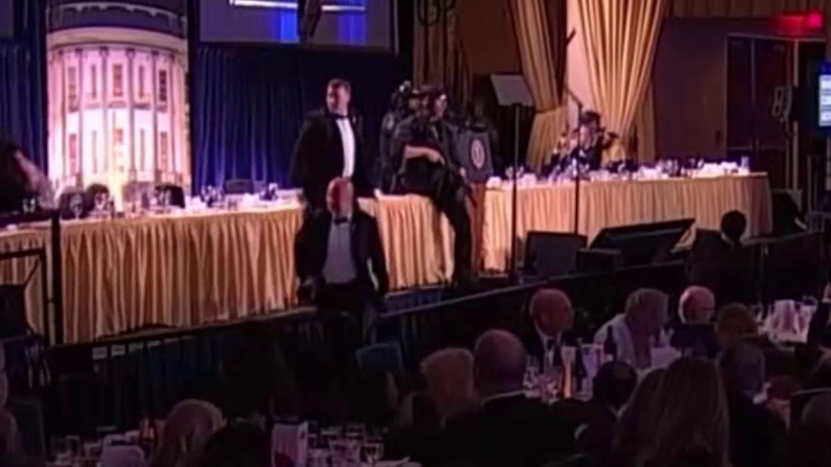 Trump and Melania were quickly removed by secret service agents.