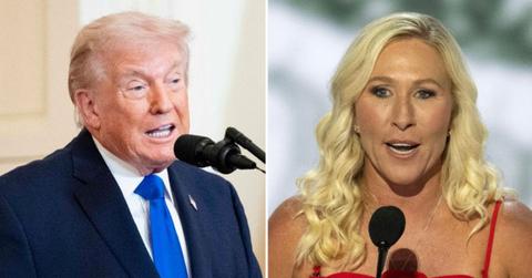 split image of Donald Trump and Marjorie Taylor Greene