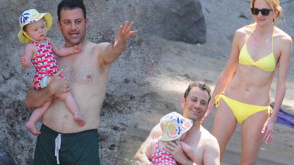 Jimmy Kimmel Shirtless Wife Daughter Jane Beach