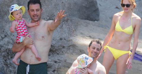 Jimmy Kimmel Shirtless Wife Daughter Jane Beach