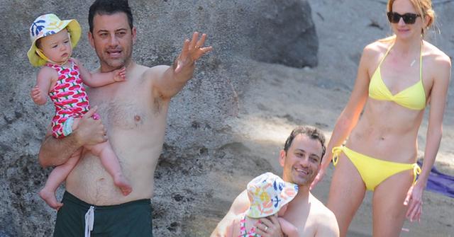 Jimmy Kimmel Shirtless Wife Daughter Jane Beach