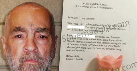 Charles Manson False Teeth Auction
