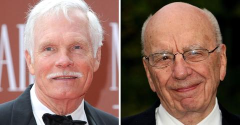 Split photo of Rupert Murdoch and Ted Turner