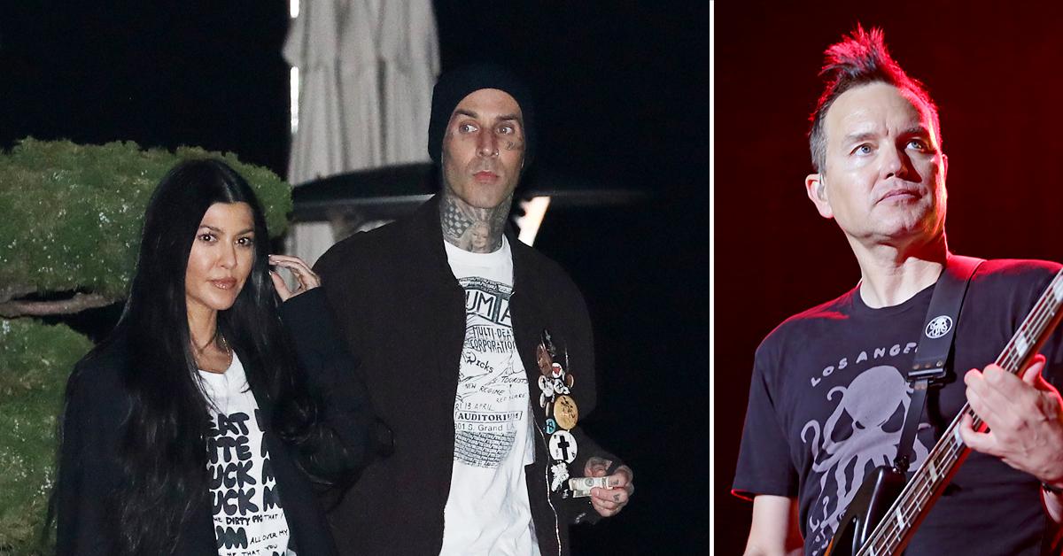 travis barker sad dinner kourtney kardashian photos blink  mark hoppus cancer