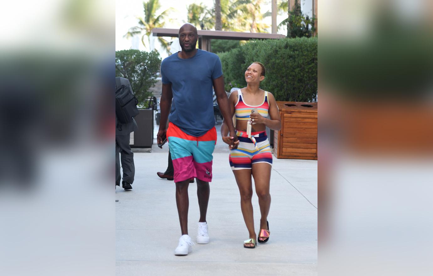 Lamar Odom And Fiance Sabrina Parr Hit The Pool After Their Shocking Engagement