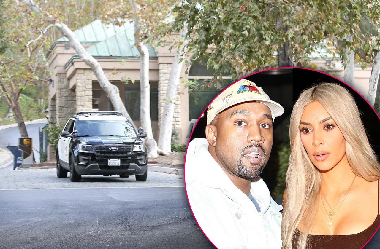 //kim kanye robbery mansion cops arrive pp