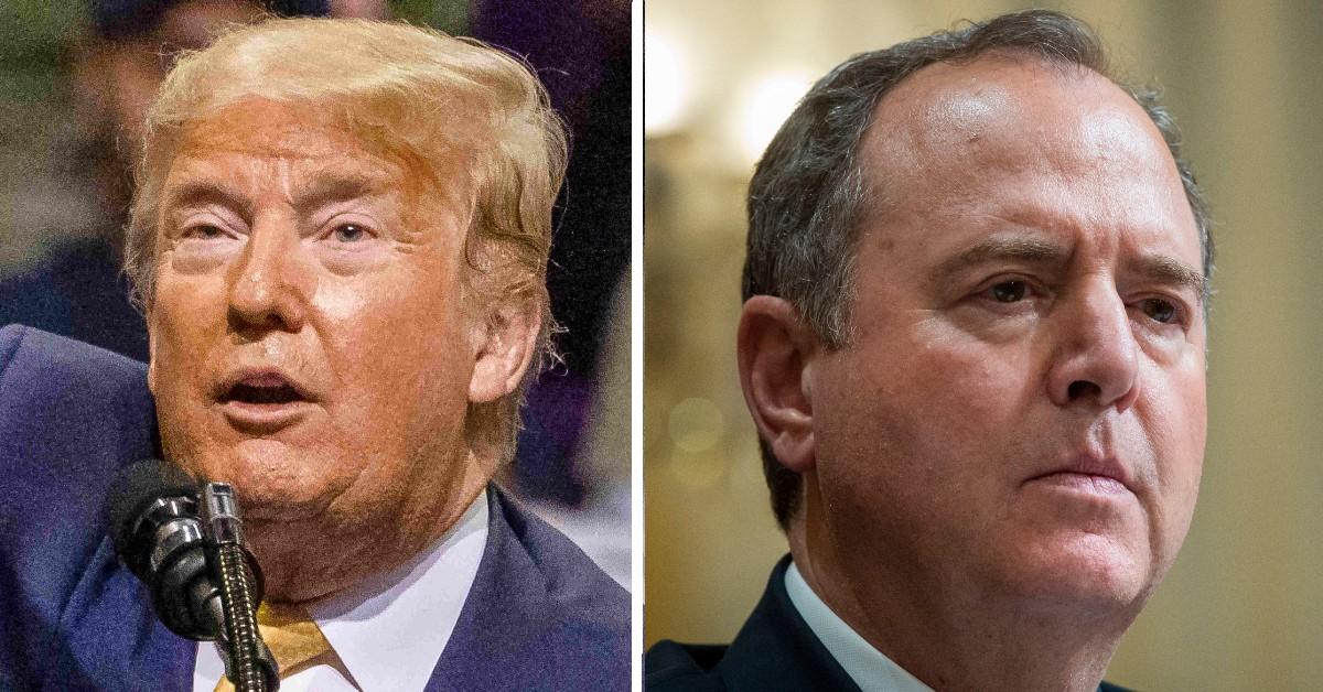 donald trump rages at slimeball adam schiff pp