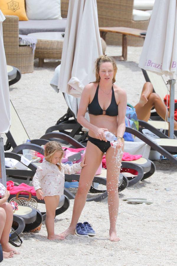 Uma Thurman Shows Off Bikini Body In St. Barts