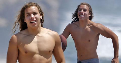 Arnold Schwarzenegger Son Maid Joseph Baena Shirtless Beach