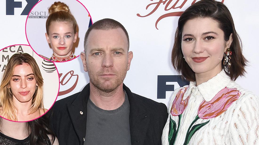 Ewan McGregor and Mary Elizabeth Winstead attend 'Fargo' TV show FYC event. Inset, Esther Rose McGregor and Clara McGregor.