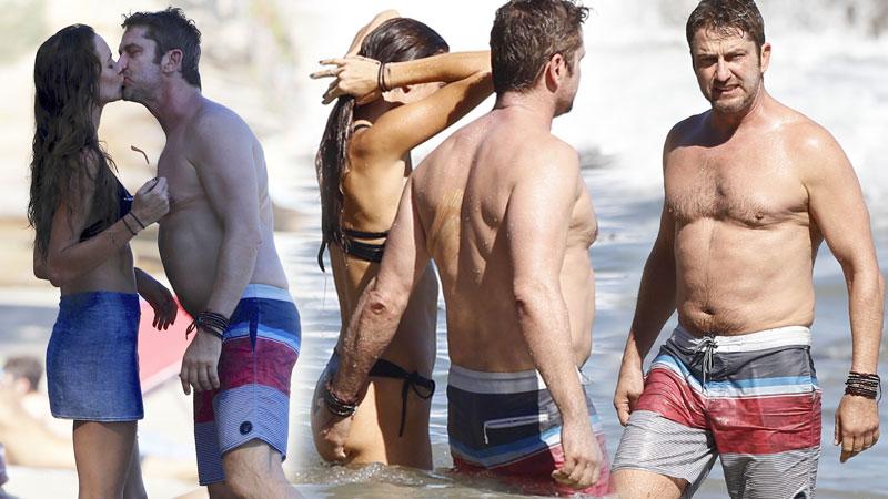 Gerard Butler Shirtless On The Beach In Malibu