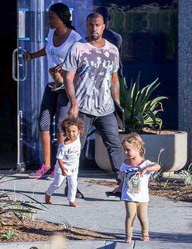 Family Man Kanye West Takes Out Barefoot Tots North & Penelope Disick ...