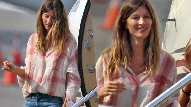 Gisele Bundchen Getting Off Plane