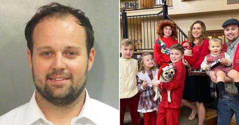 josh duggar wife anna kids christmas party family alone jail r