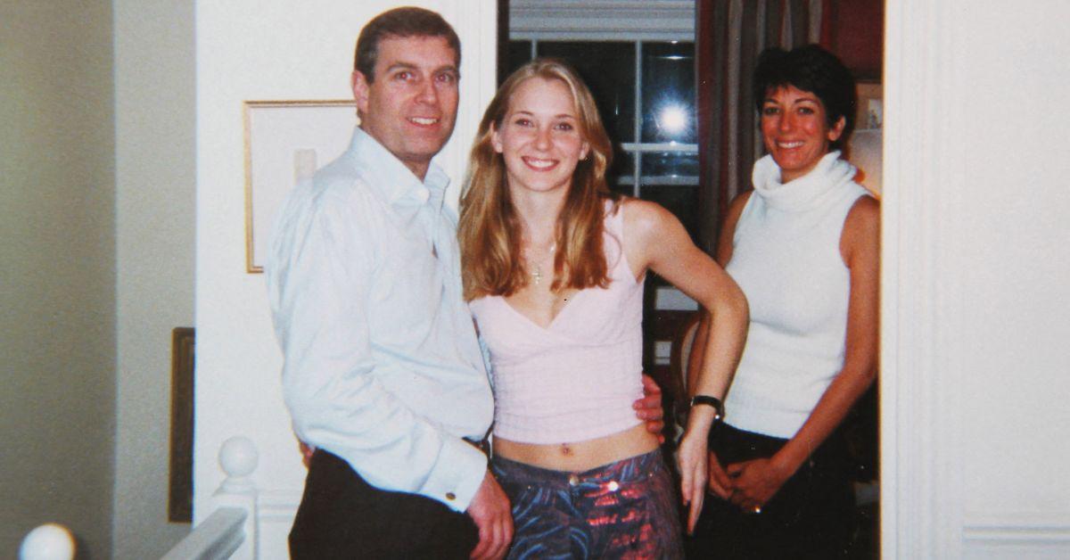 Photo of Prince Andrew, Virginia Giuffre, Ghislaine Maxwell