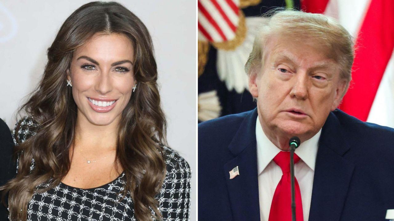 A photo of Alyssa Farah Griffin alongside a photo of Donald Trump