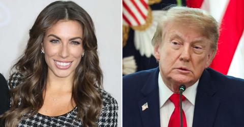 A photo of Alyssa Farah Griffin alongside a photo of Donald Trump