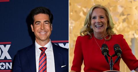 A photo of Jesse Watters alongside a photo of Jill Biden